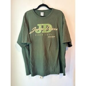 Vintage John Deere Shirt Mens 2XL Green Graphic Since 1837 Farm‎ 90s Country